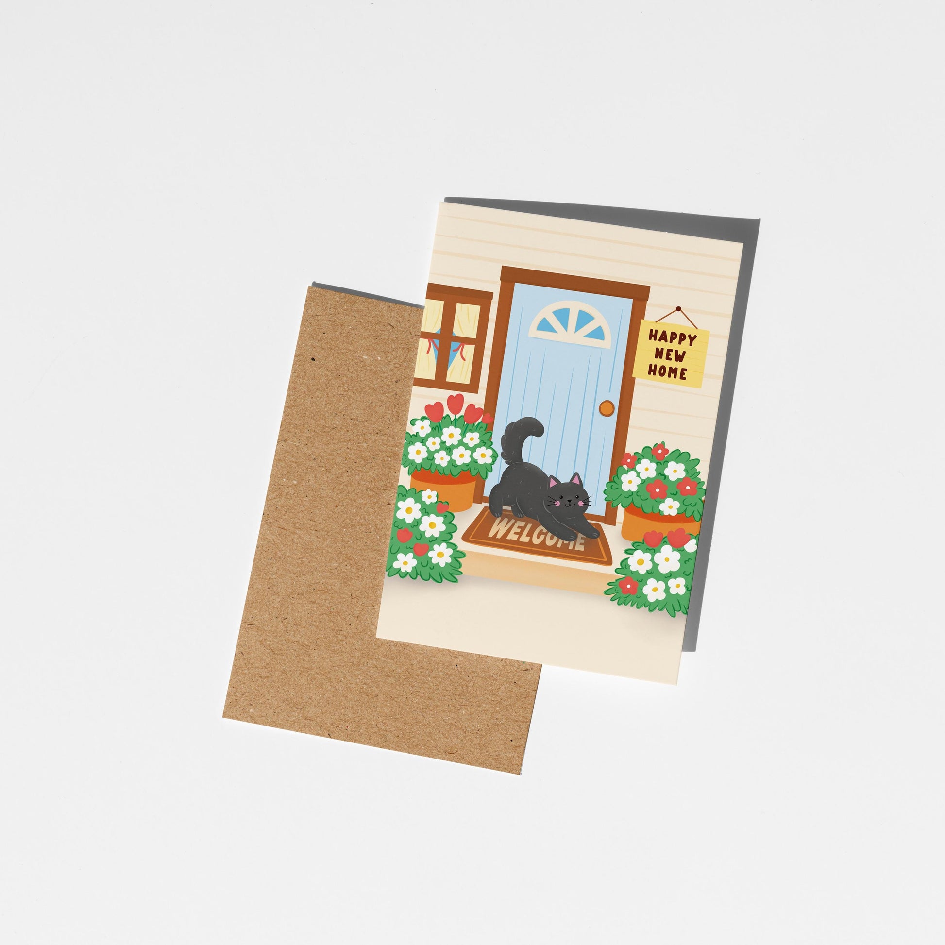 New Home Card, Housewarming Card, Cute Moving House Card, New Home Gift, Illustrated Home Card - PulpKo