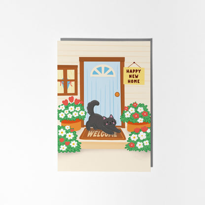 New Home Card, Housewarming Card, Cute Moving House Card, New Home Gift, Illustrated Home Card - PulpKo