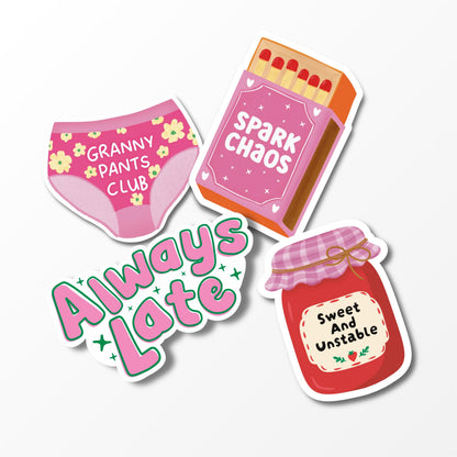 Oops I Bought Another Book Illustrated Sticker, Cute Cat Sticker for Bookworm or Cat Lover - PulpKo