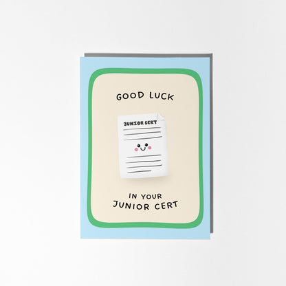 Junior Cert Good Luck Card, Exam Card for Irish Students, Good Luck Card for Teens - PulpKo