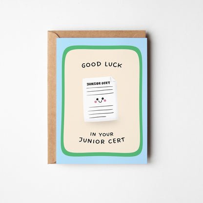 Junior Cert Good Luck Card, Exam Card for Irish Students, Good Luck Card for Teens - PulpKo
