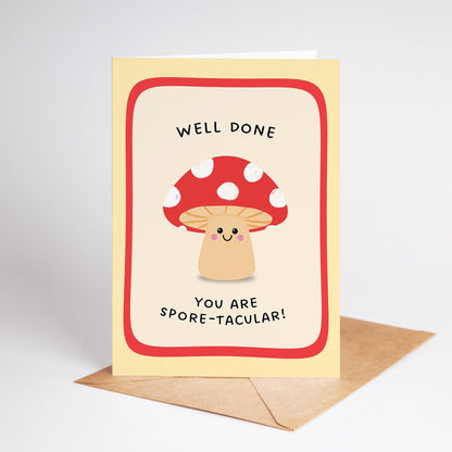 Well Done Card, You Are Spore-tacular Card, Congratulations Card, Achievement Card - PulpKo