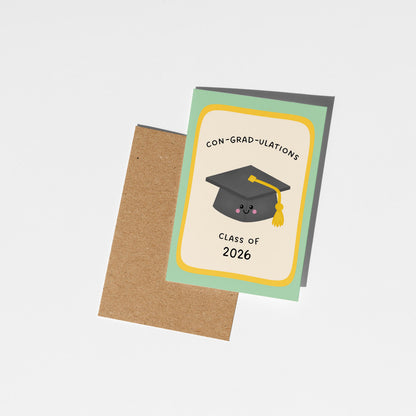 Class of 2026 Graduation Card, Congratulations Grad Card, Cute Congrats Card - PulpKo