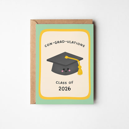 Class of 2026 Graduation Card, Congratulations Grad Card, Cute Congrats Card - PulpKo