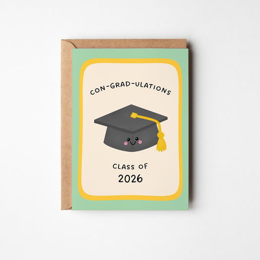 Class of 2026 Graduation Card, Congratulations Grad Card, Cute Congrats Card - PulpKo