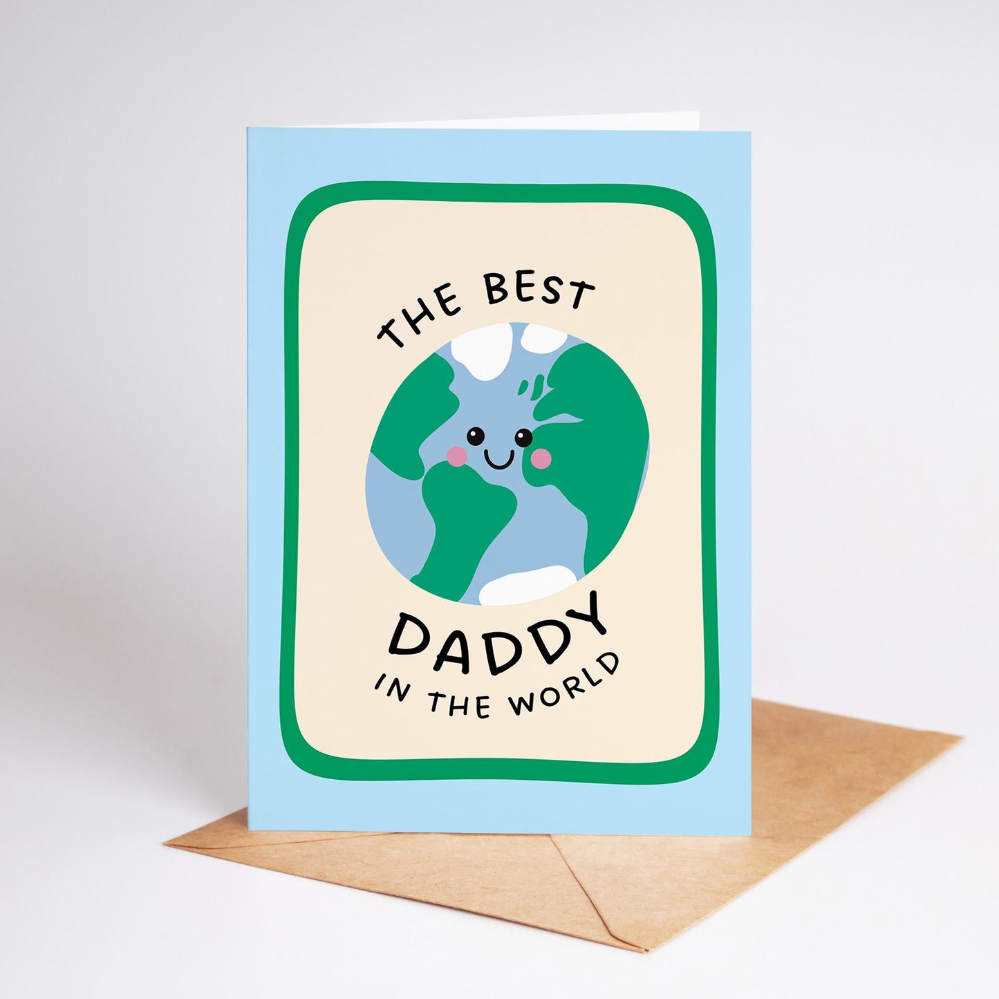 Best Daddy in the World Card, Cute Dad Birthday Card, Father’s Day Card from Kids - PulpKo