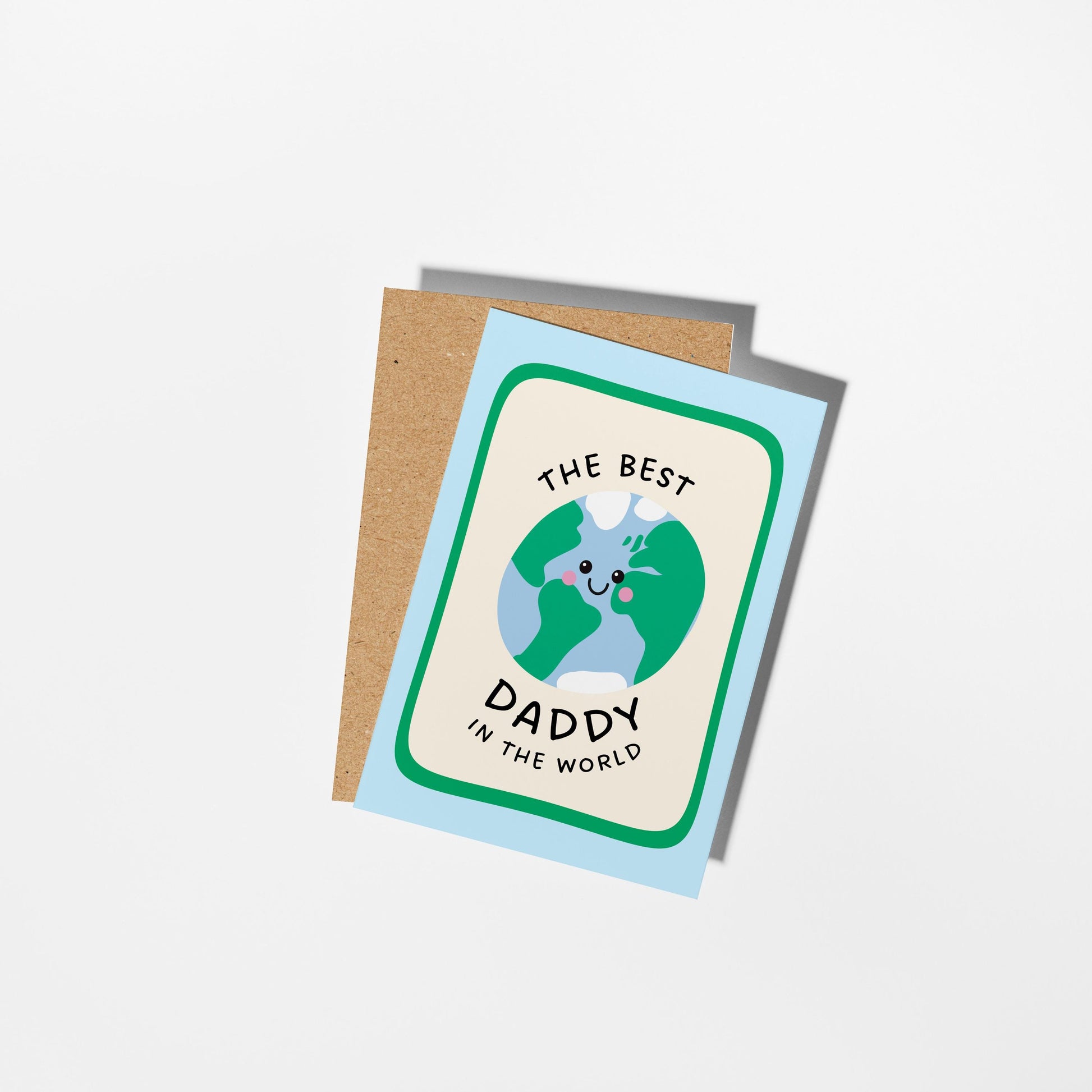 Best Daddy in the World Card, Cute Dad Birthday Card, Father’s Day Card from Kids - PulpKo