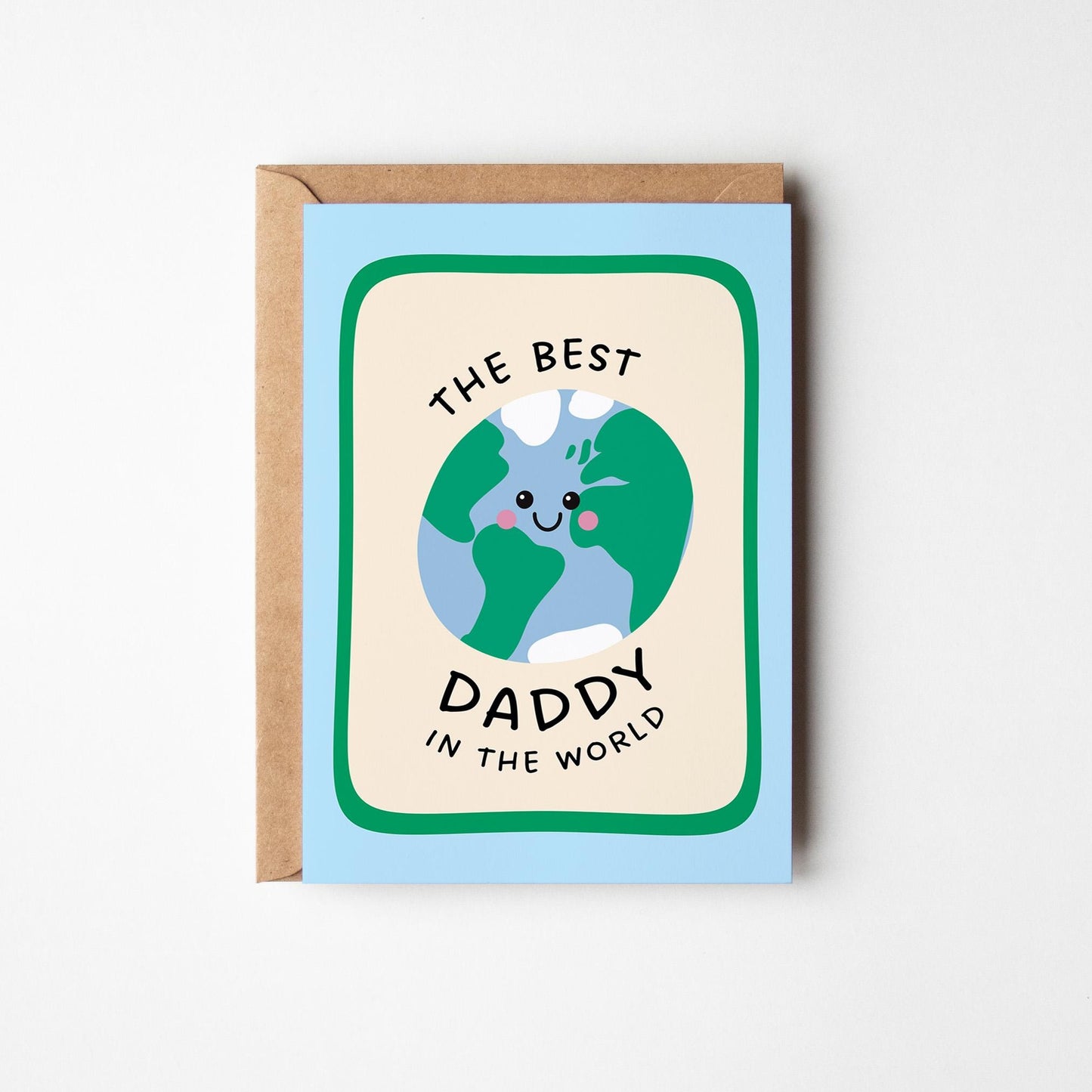 Best Daddy in the World Card, Cute Dad Birthday Card, Father’s Day Card from Kids - PulpKo