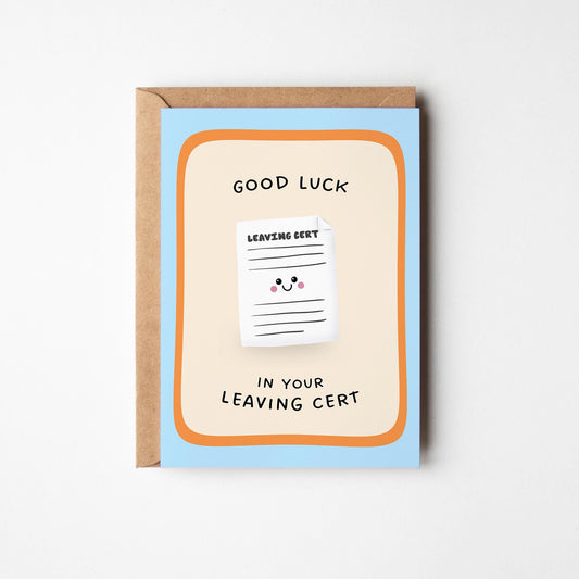 Leaving Cert Good Luck Card, Exam Card for Irish Students, Good Luck Card for Exams - PulpKo