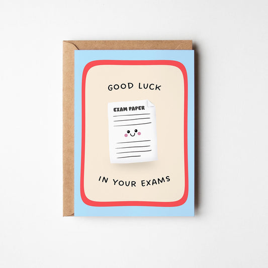 Good Luck Exams Card, Good Luck In Your Exams Gift, Student Exam Card - PulpKo