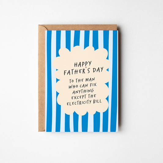 Funny Father’s Day Card, Dad Can Fix Anything Card, Humour Dad Card, Happy Fathers Day Card, Joke Card for Dad - PulpKo