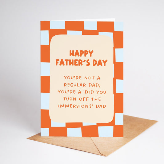 Funny Father’s Day Card, Irish Dad Card, Immersion Joke Card, Relatable Dad Card, Humour Fathers Day Card - PulpKo