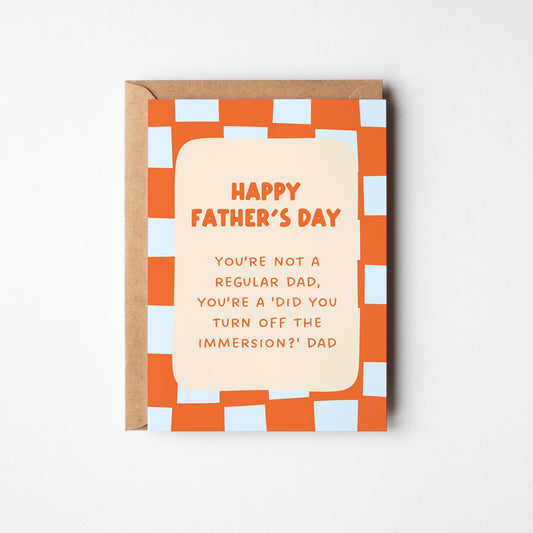Funny Father’s Day Card, Irish Dad Card, Immersion Joke Card, Relatable Dad Card, Humour Fathers Day Card - PulpKo