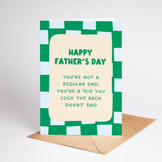 Funny Father’s Day Card, Irish Dad Card, Lock The Door Relatable Dad Card, Humour Fathers Day Card - PulpKo