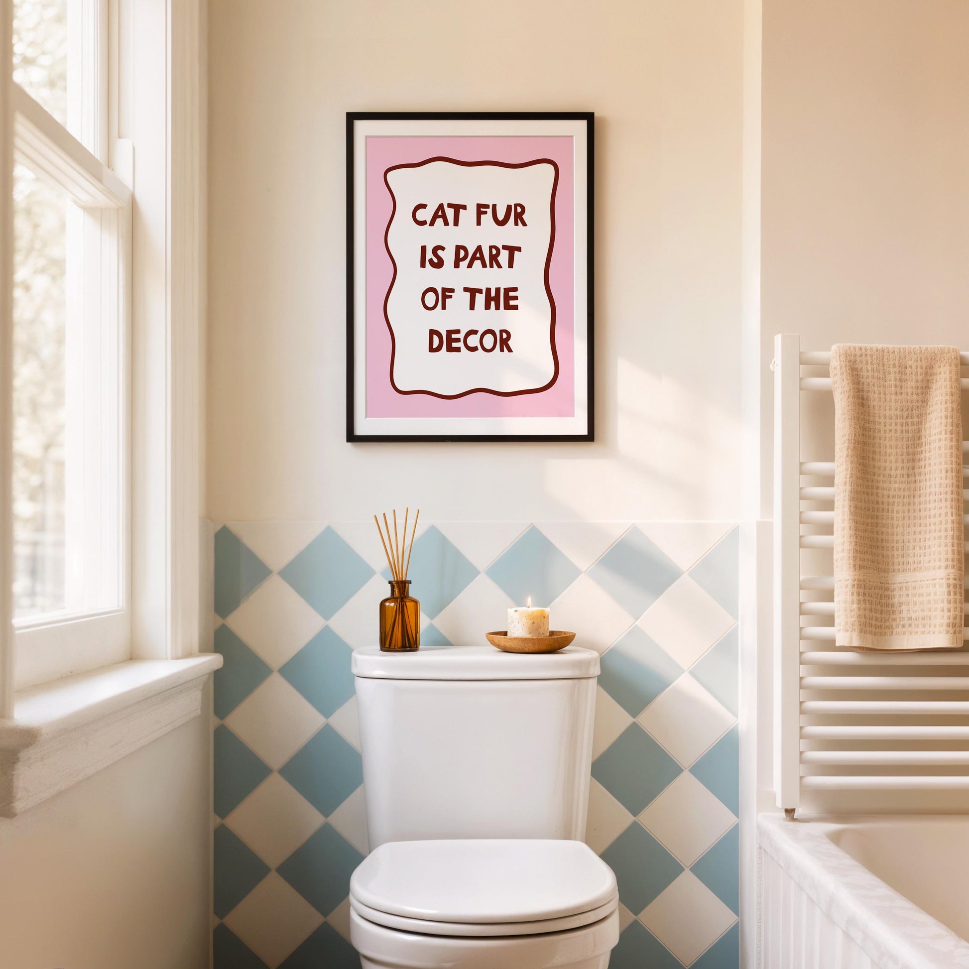 Cat Fur Is Part Of The Decor Wall Art Print, Funny Cat Wall Art Print, Cat Owner Gift - PulpKo