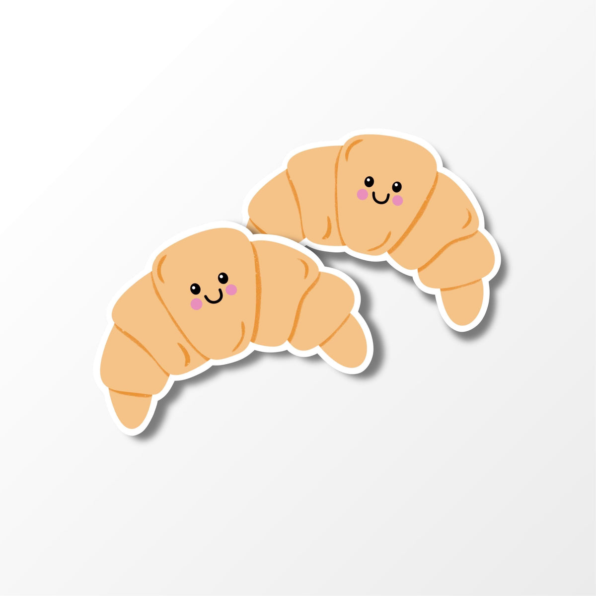 Cute Croissant Sticker, Kawaii Food Sticker, Illustrated Vinyl Stickers - PulpKo