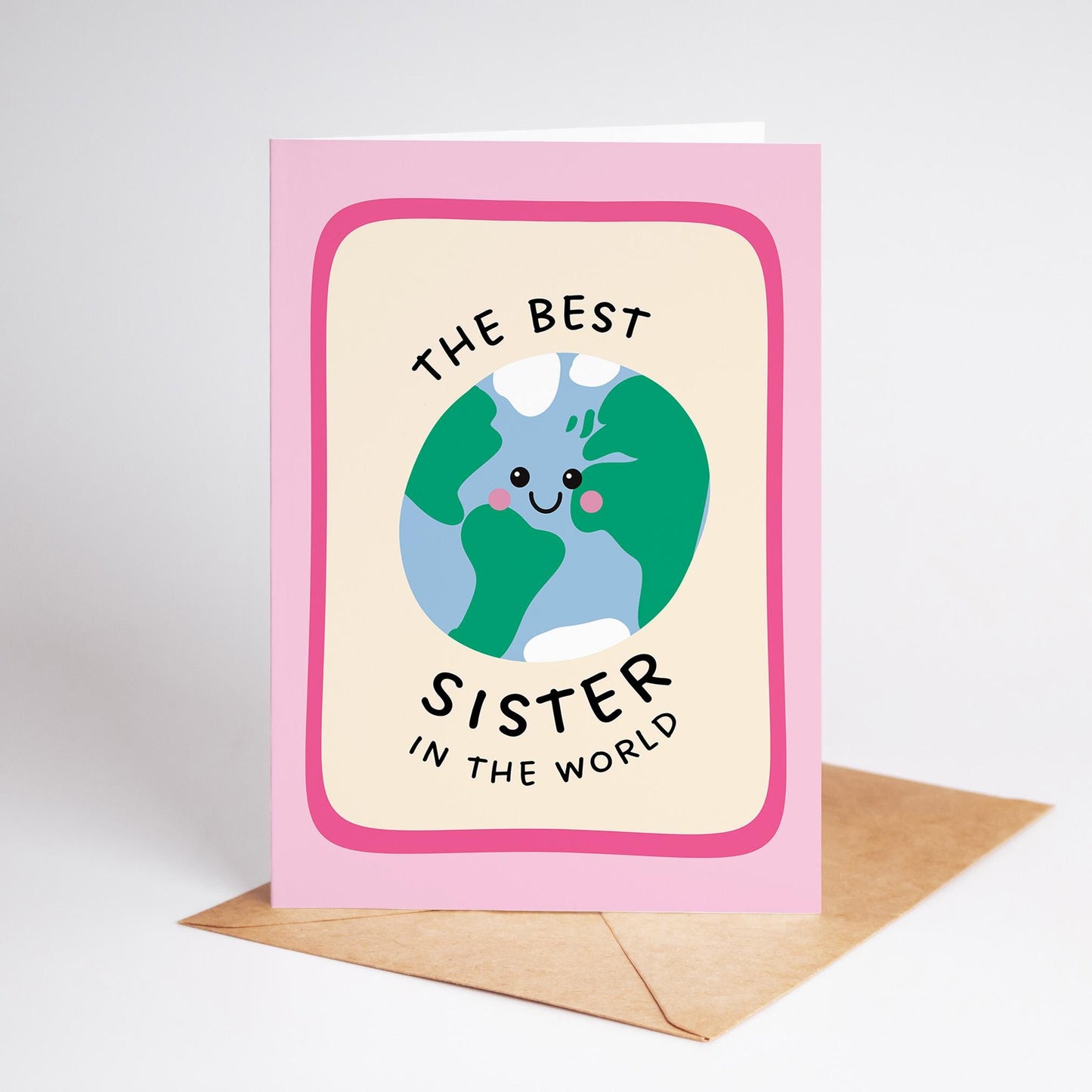 Best Sister Card, The Best Sister In The World Illustrated Card, Cute Birthday Card for Sister - PulpKo