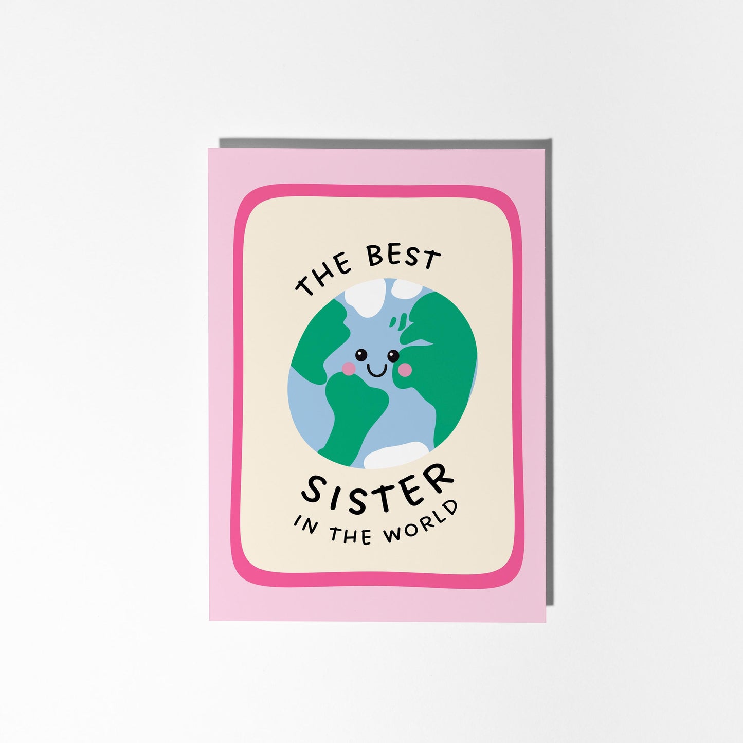 Best Sister Card, The Best Sister In The World Illustrated Card, Cute Birthday Card for Sister - PulpKo