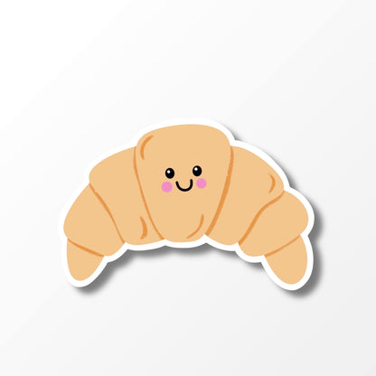 Cute Croissant Sticker, Kawaii Food Sticker, Illustrated Vinyl Stickers - PulpKo