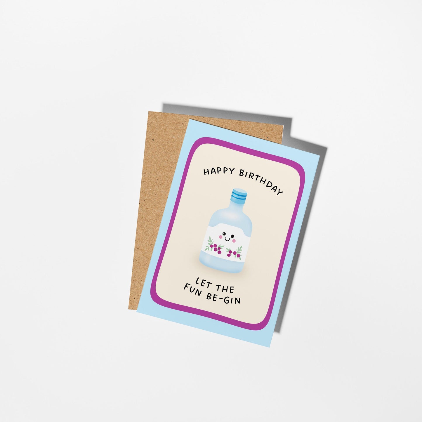 Gin Lover Birthday Card, Let The Fun Be-Gin Illustrated Card, Gift for Her - PulpKo
