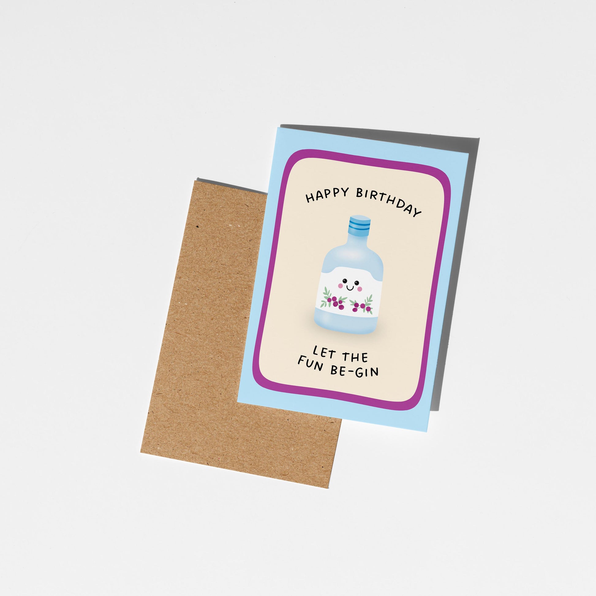 Gin Lover Birthday Card, Let The Fun Be-Gin Illustrated Card, Gift for Her - PulpKo