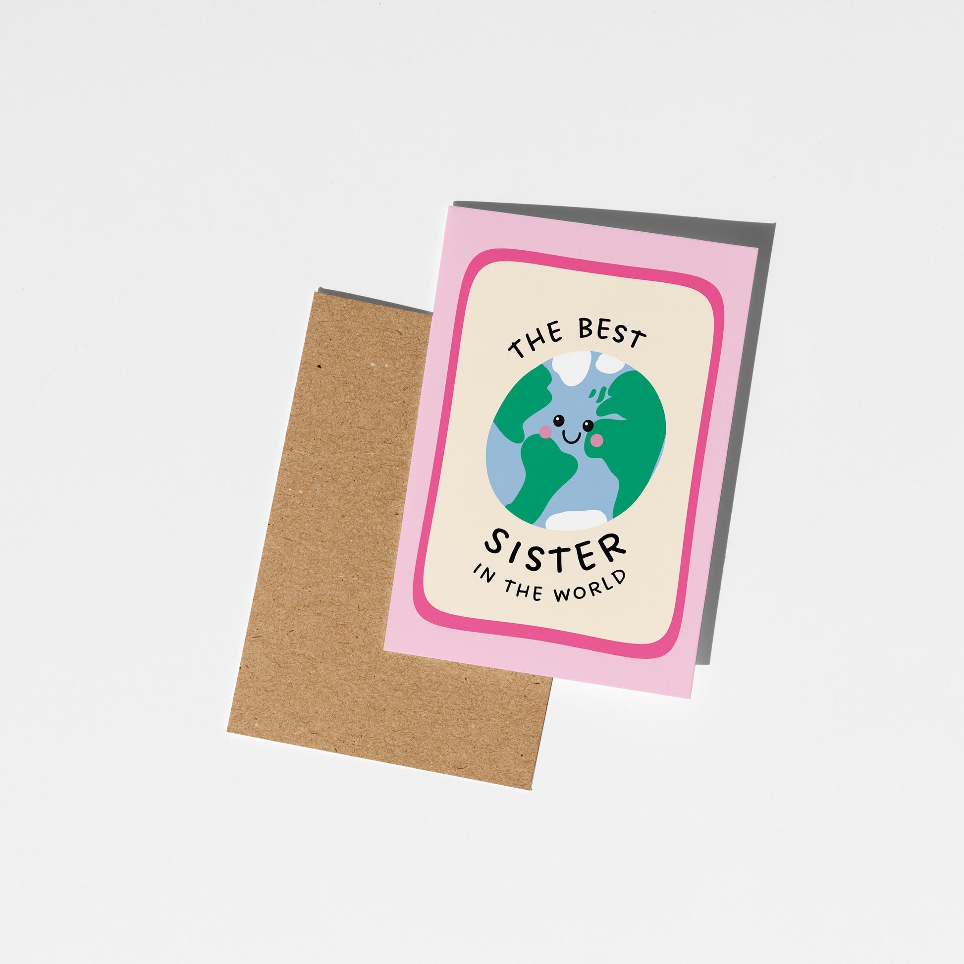 Best Sister Card, The Best Sister In The World Illustrated Card, Cute Birthday Card for Sister - PulpKo