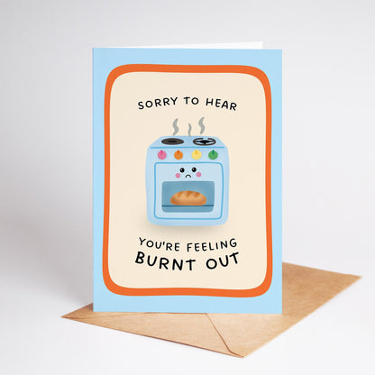 Burnt Out Friend Card, Thinking Of You Card, Stressed Out Card - PulpKo
