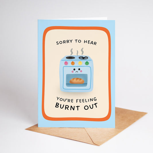 Burnt Out Friend Card, Thinking Of You Card, Stressed Out Card - PulpKo
