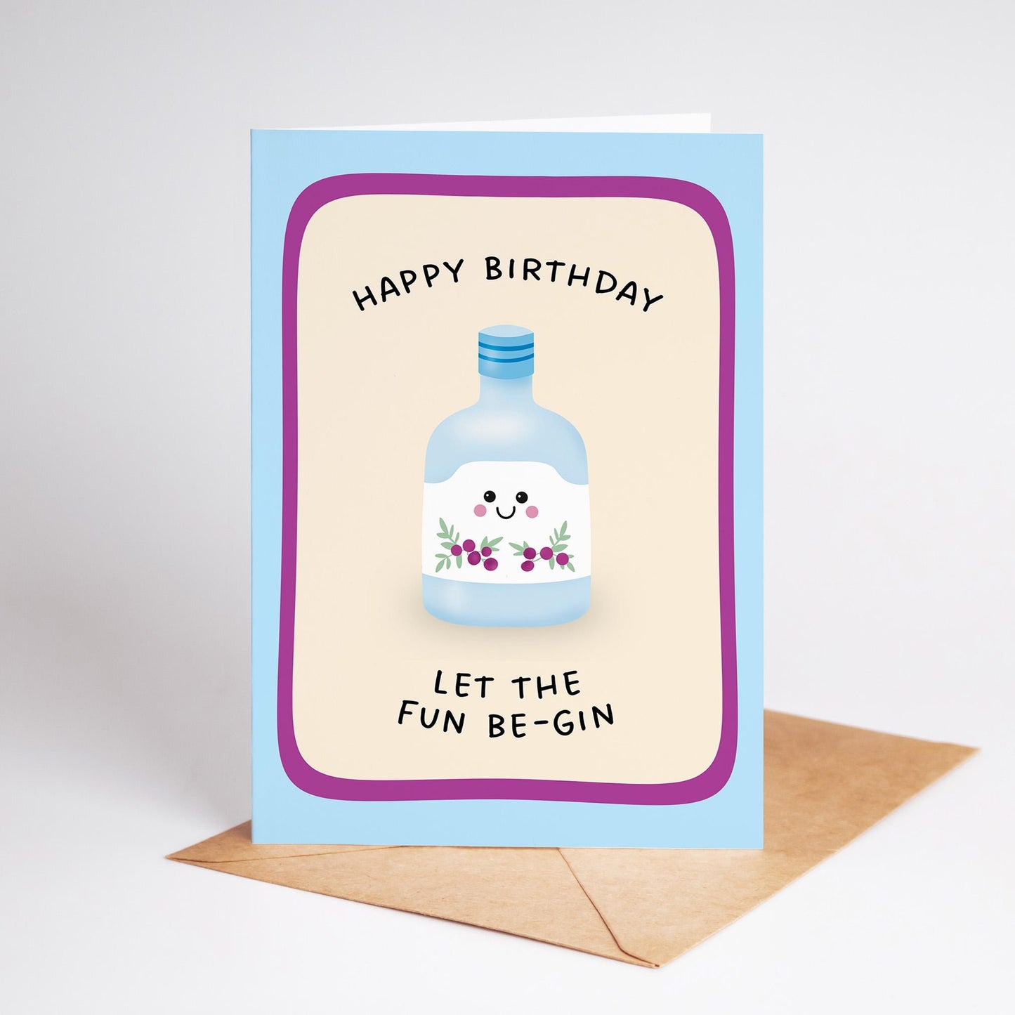 Gin Lover Birthday Card, Let The Fun Be-Gin Illustrated Card, Gift for Her - PulpKo