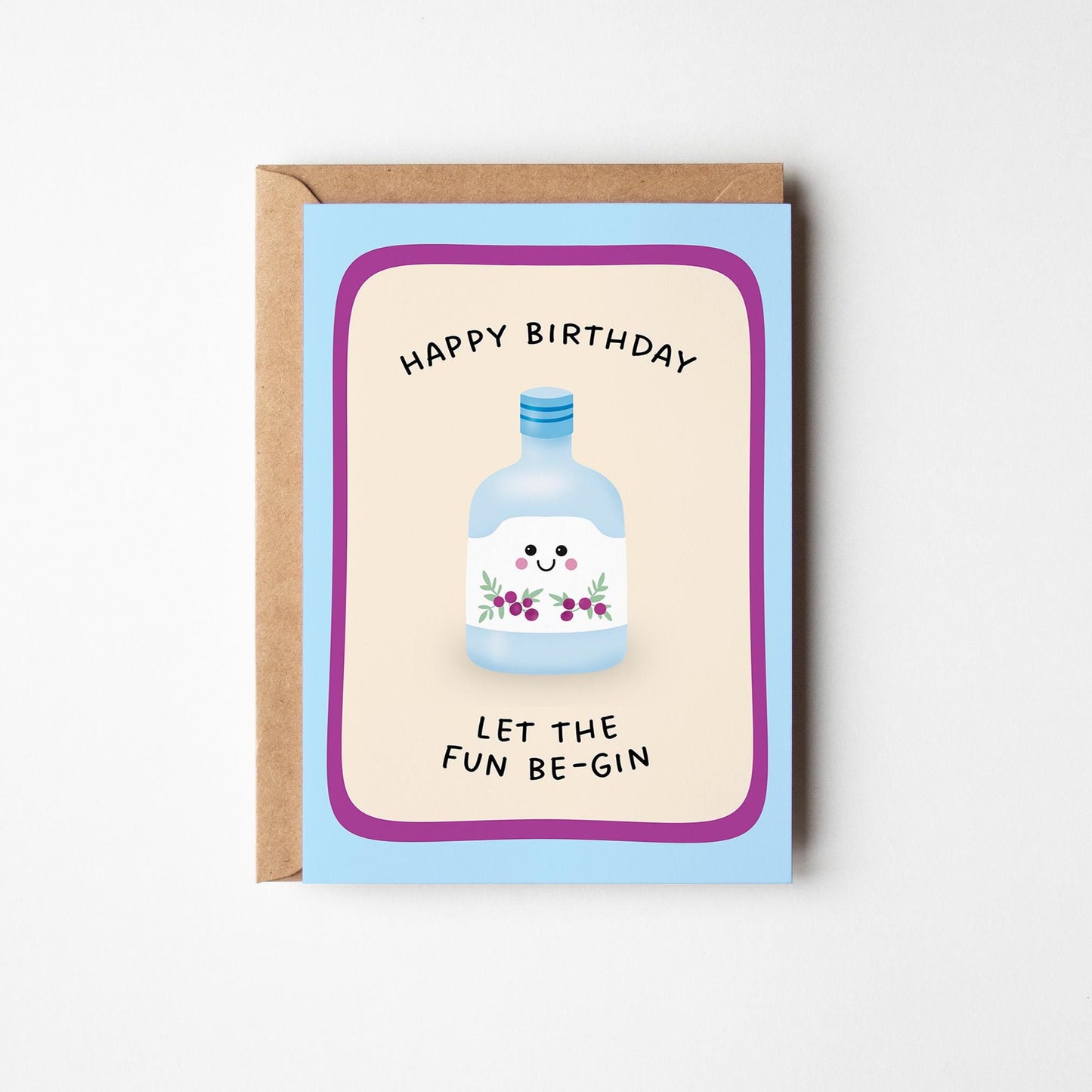 Gin Lover Birthday Card, Let The Fun Be-Gin Illustrated Card, Gift for Her - PulpKo