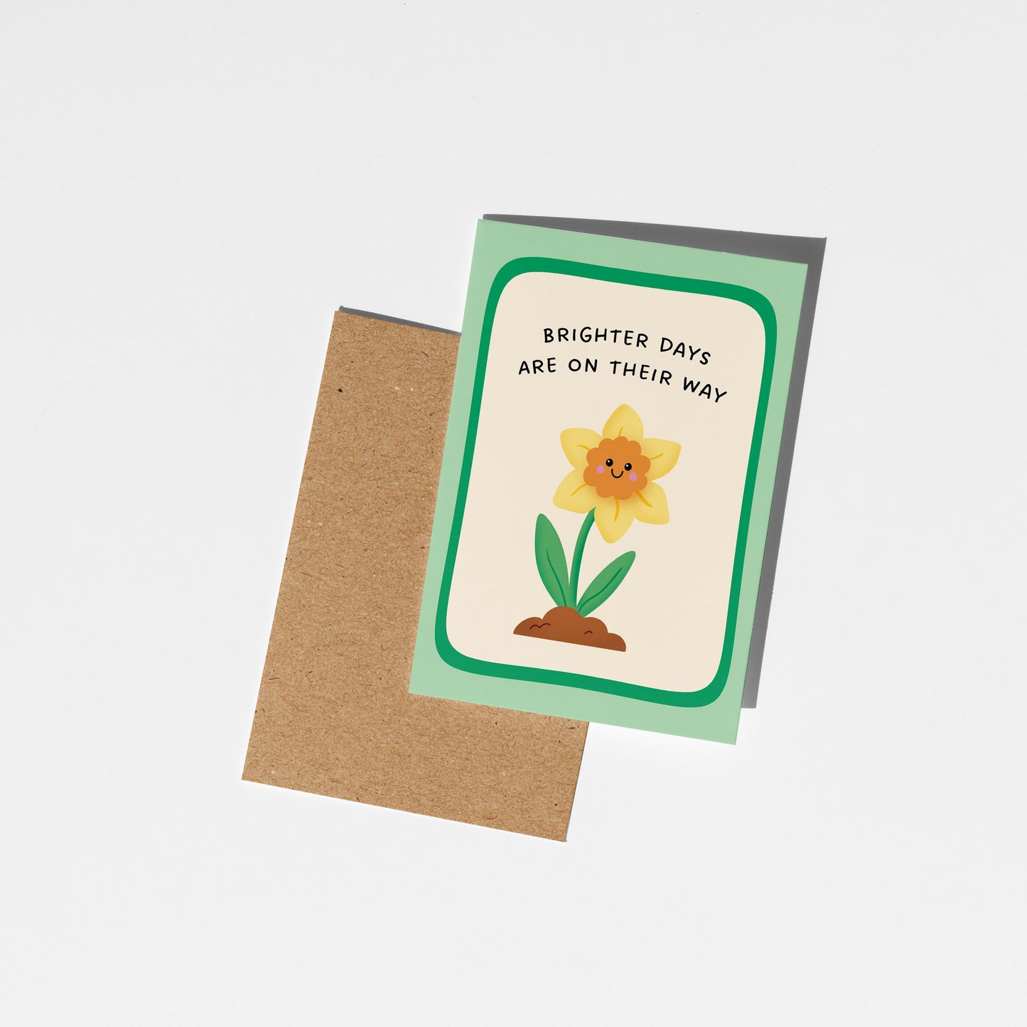 Thinking Of You Card, Brighter Days Are On Their Way Daffodil Card, Uplifting Card for Friend - PulpKo