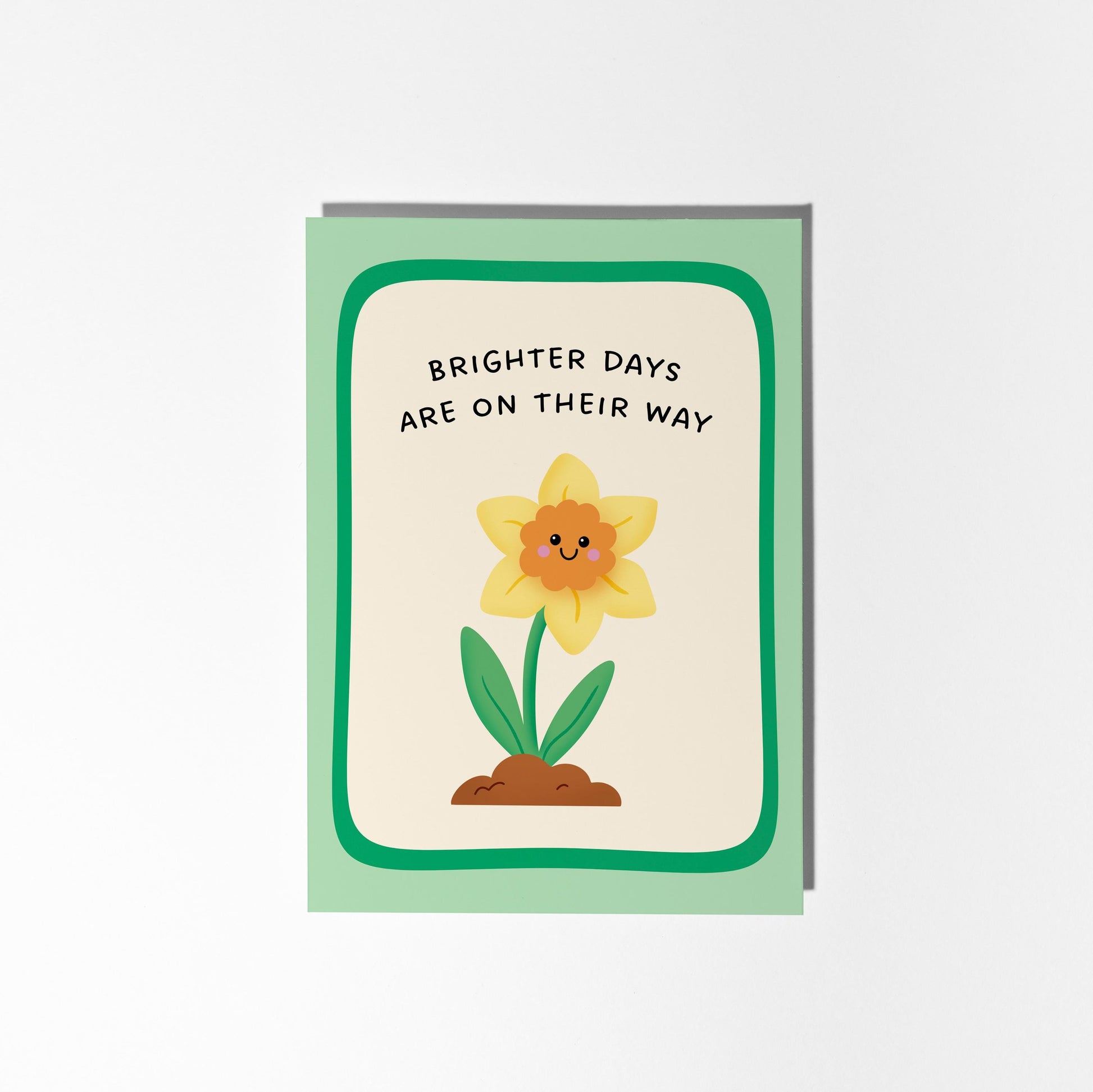 Thinking Of You Card, Brighter Days Are On Their Way Daffodil Card, Uplifting Card for Friend - PulpKo