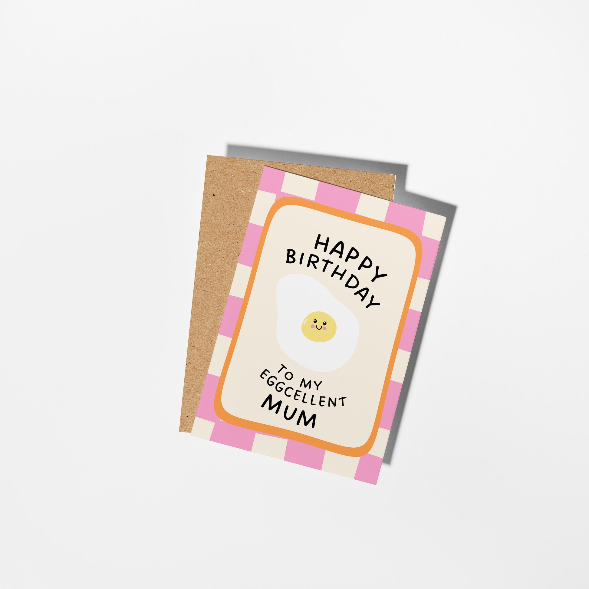 Happy Birthday To My Eggcellent Mum Pun Card, Cute Birthday Card for Mum - PulpKo