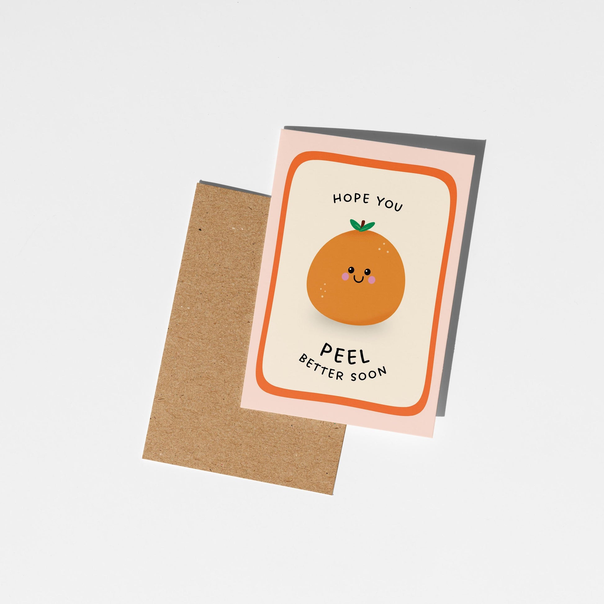 Hope You Peel Better Soon Orange Pun Card, Cute Get Well Soon Card - PulpKo