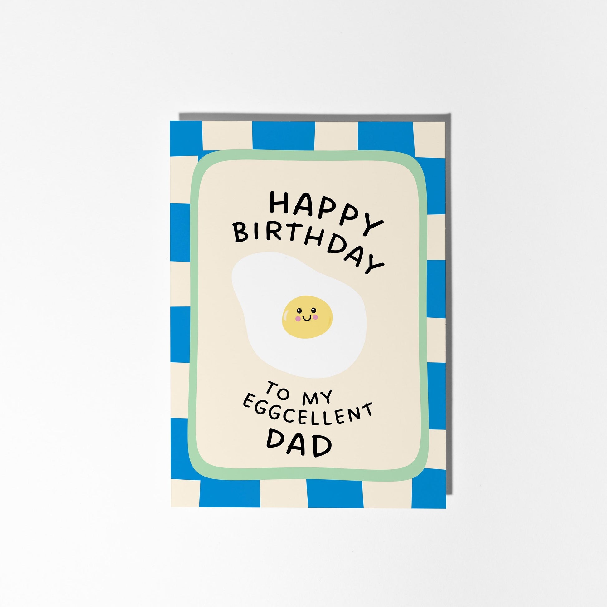 Eggcellent Dad Birthday Card, Funny Egg Pun Card for Dad, Illustrated Birthday Gift for Him - PulpKo