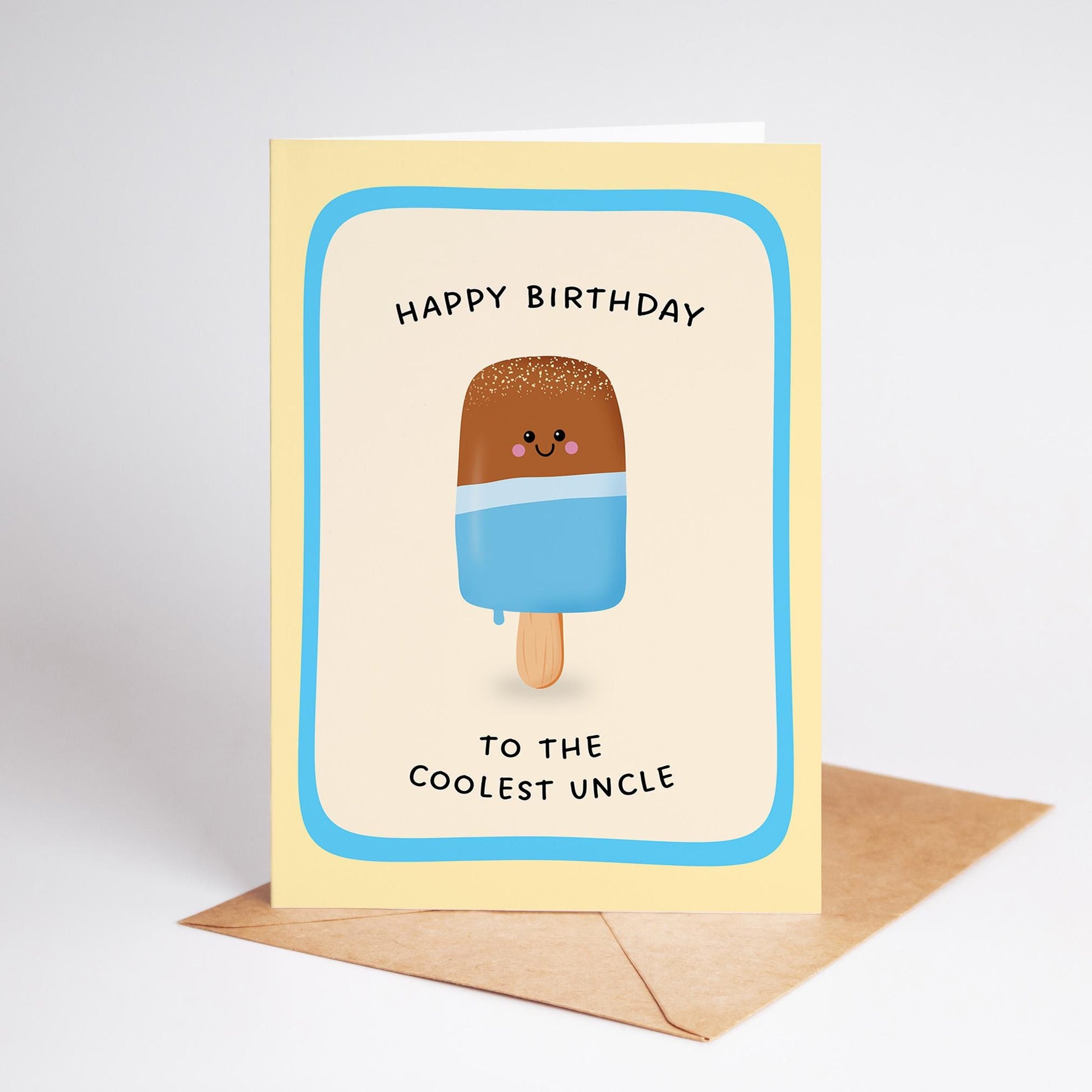 Happy Birthday To The Coolest Uncle Ice Pop Card, Cute Card for Uncle - PulpKo