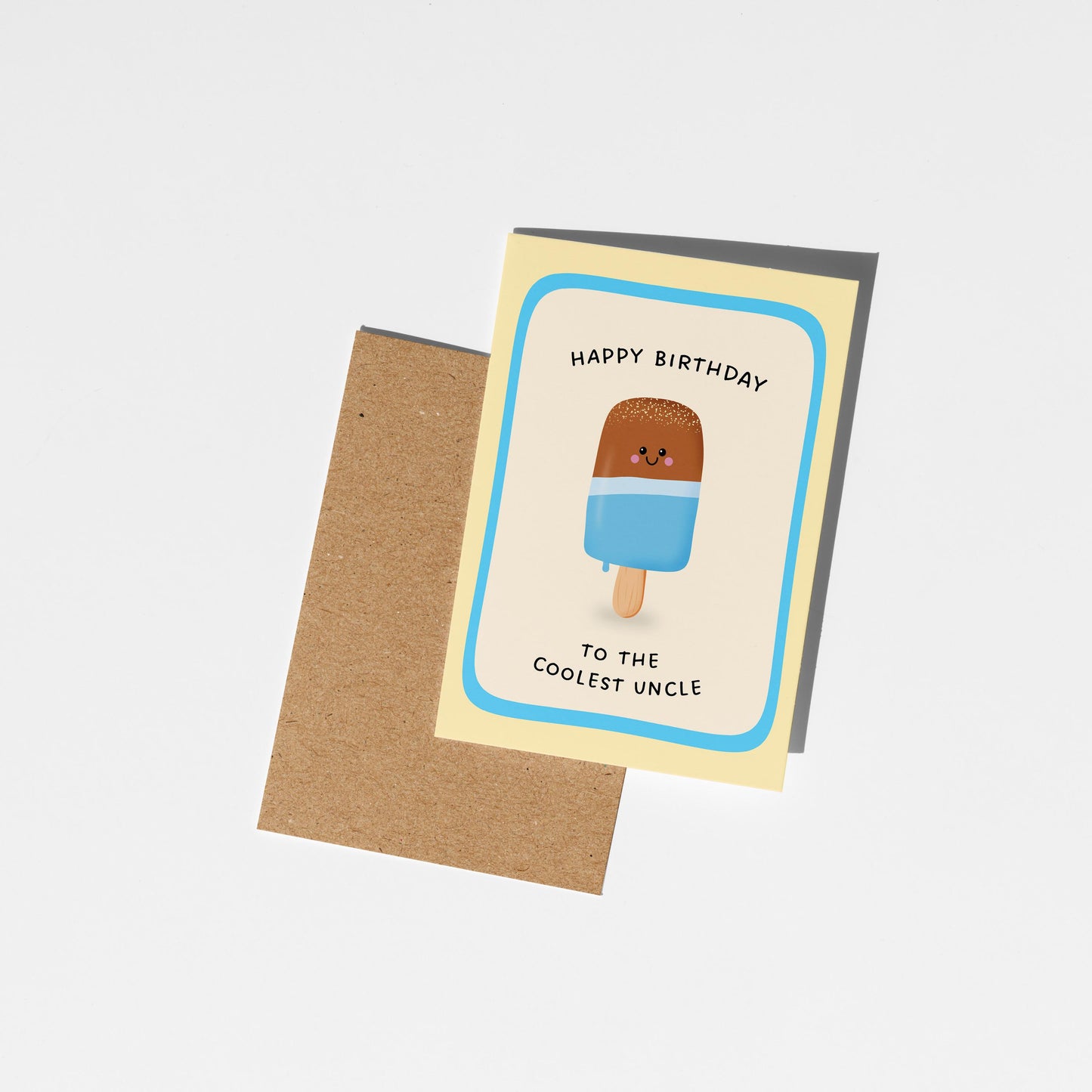 Happy Birthday To The Coolest Uncle Ice Pop Card, Cute Card for Uncle - PulpKo