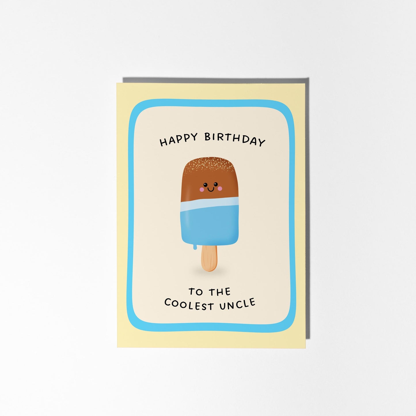 Happy Birthday To The Coolest Uncle Ice Pop Card, Cute Card for Uncle - PulpKo