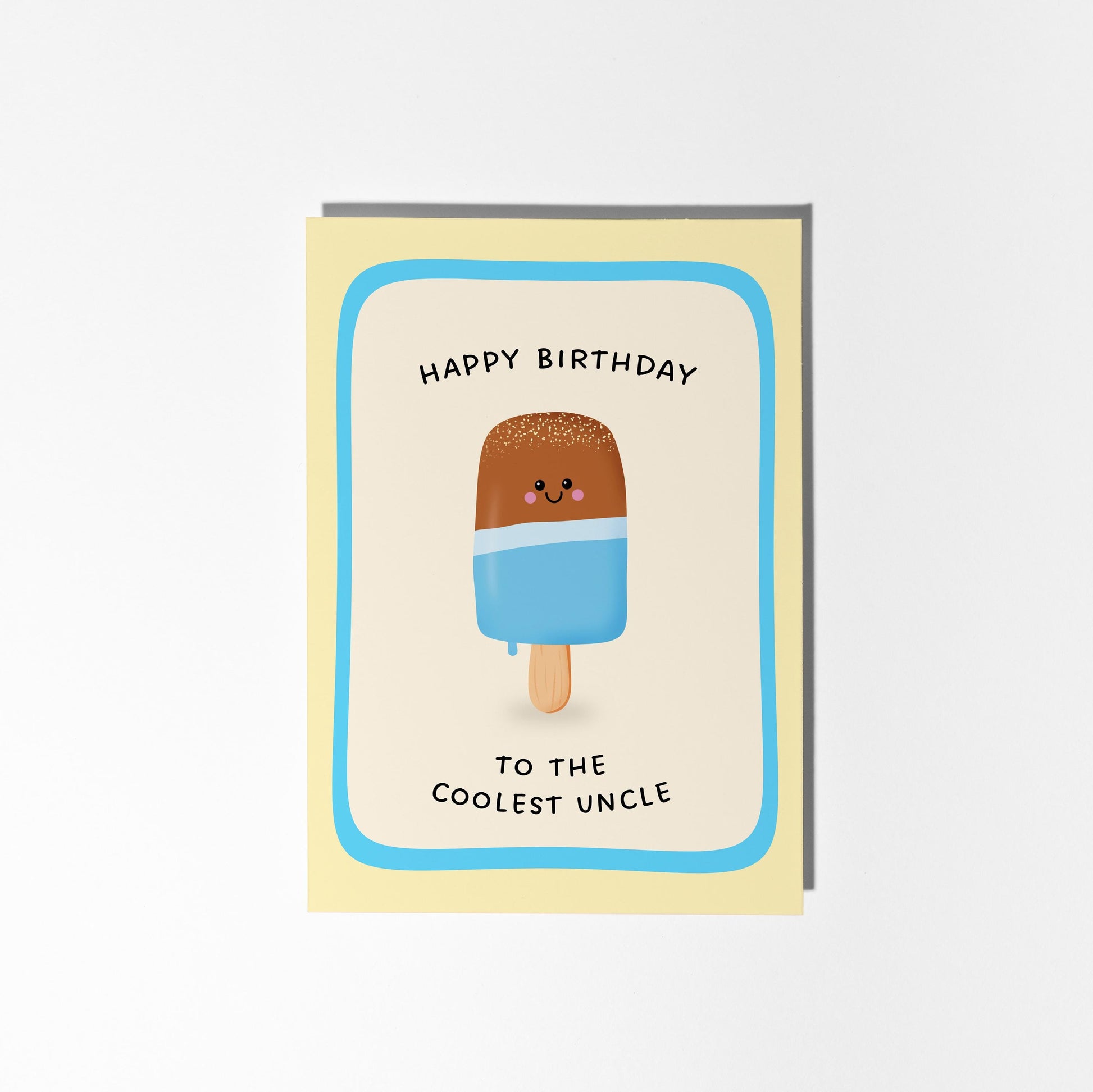Happy Birthday To The Coolest Uncle Ice Pop Card, Cute Card for Uncle - PulpKo
