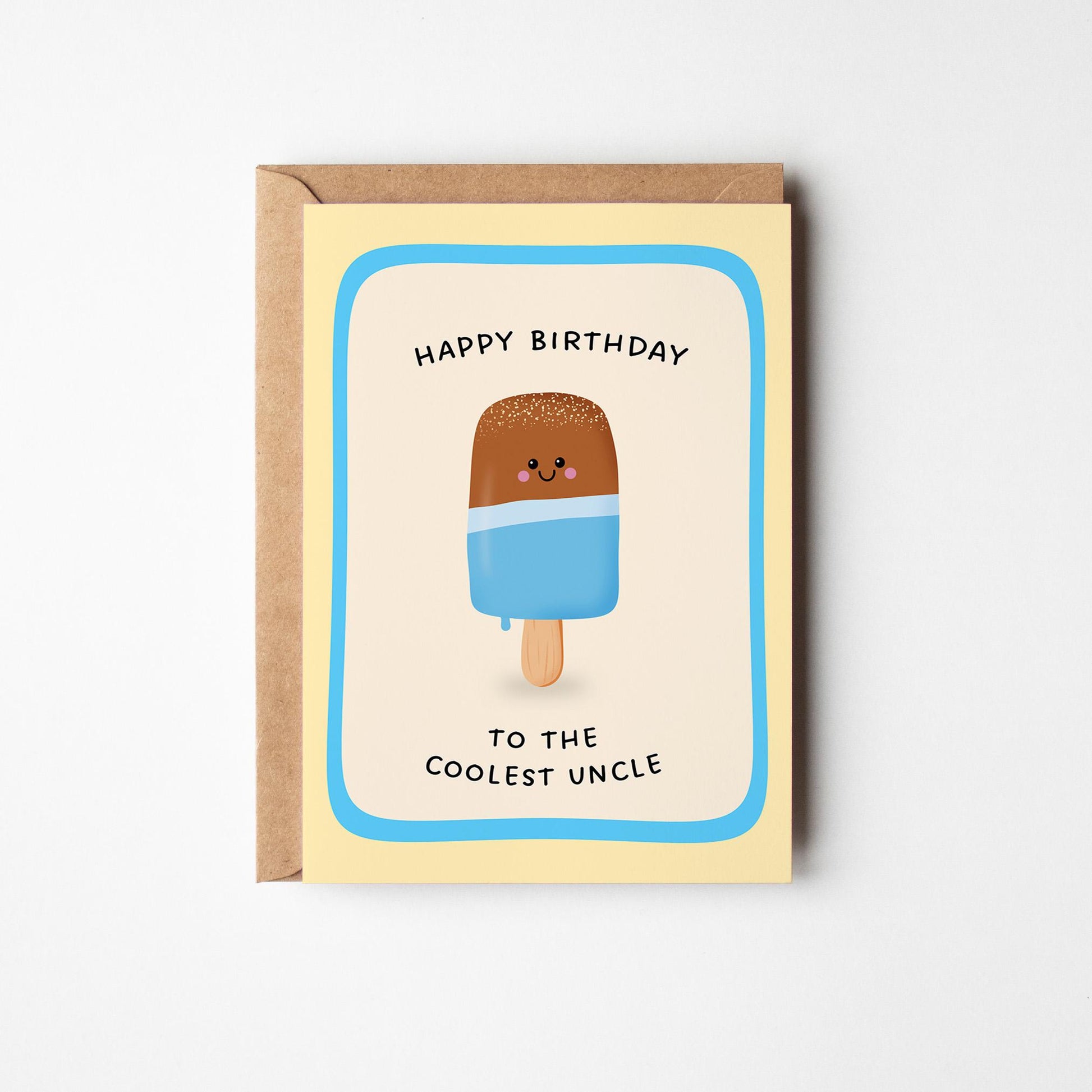 Happy Birthday To The Coolest Uncle Ice Pop Card, Cute Card for Uncle - PulpKo