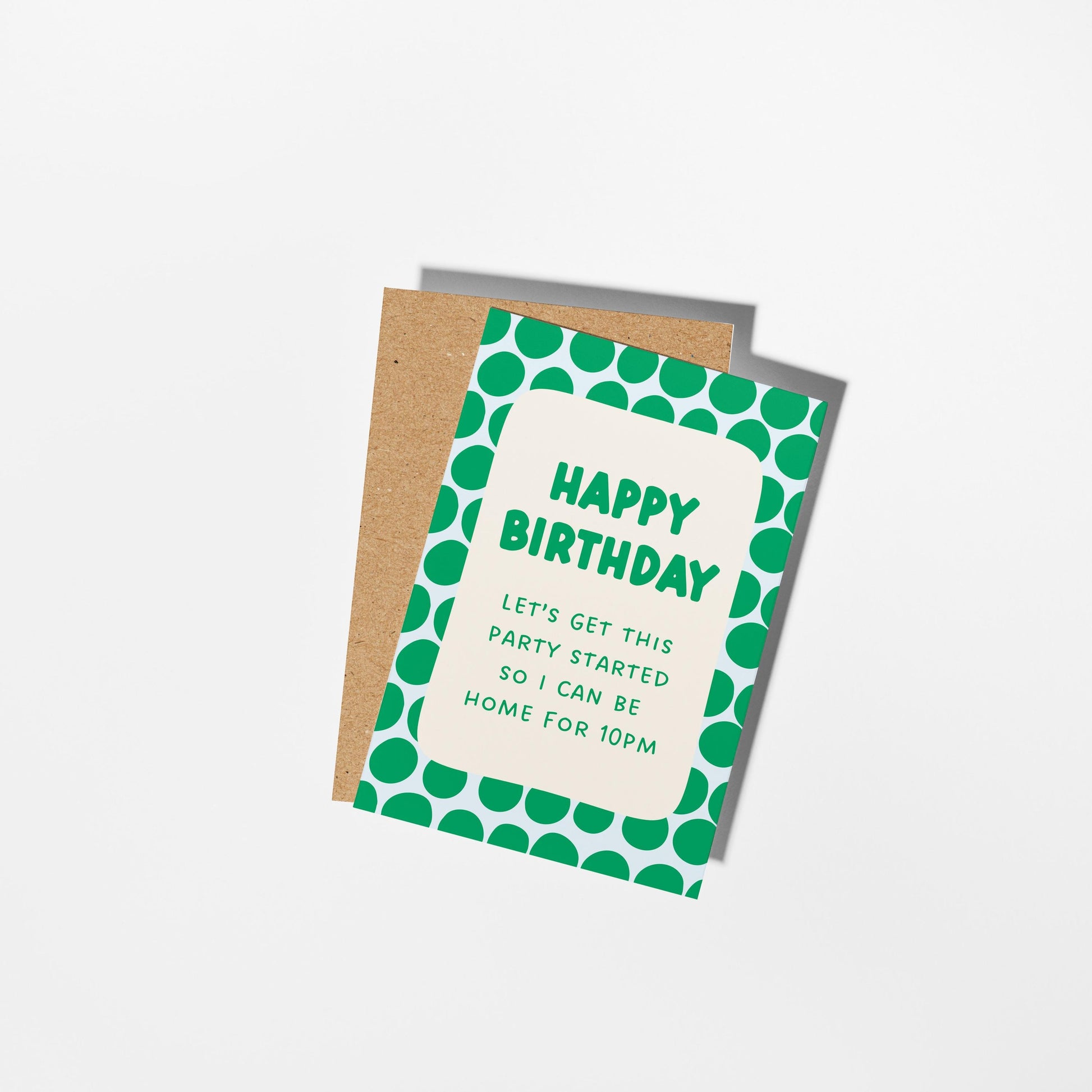 Let's Get This Party Started Home For 10pm Card, Funny Homebody Birthday Card - PulpKo