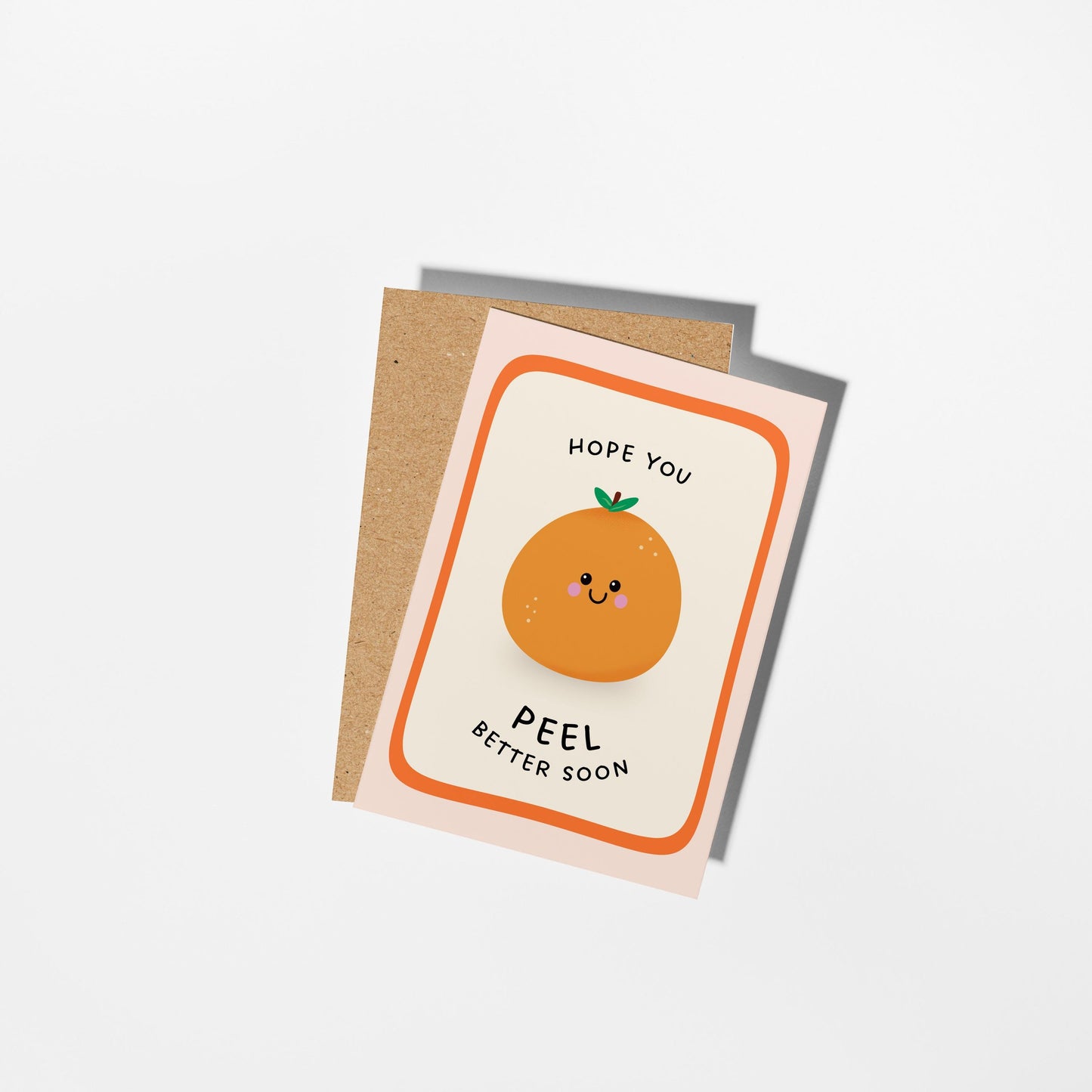 Hope You Peel Better Soon Orange Pun Card, Cute Get Well Soon Card - PulpKo