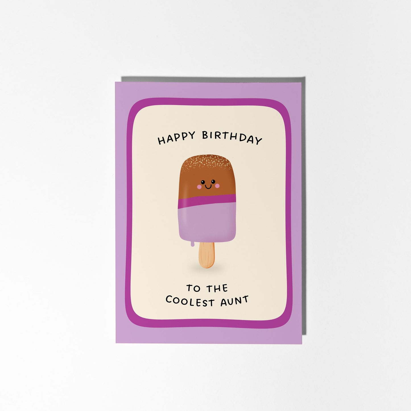 Happy Birthday To The Coolest Aunt Ice Pop Card, Cute Card for Auntie - PulpKo