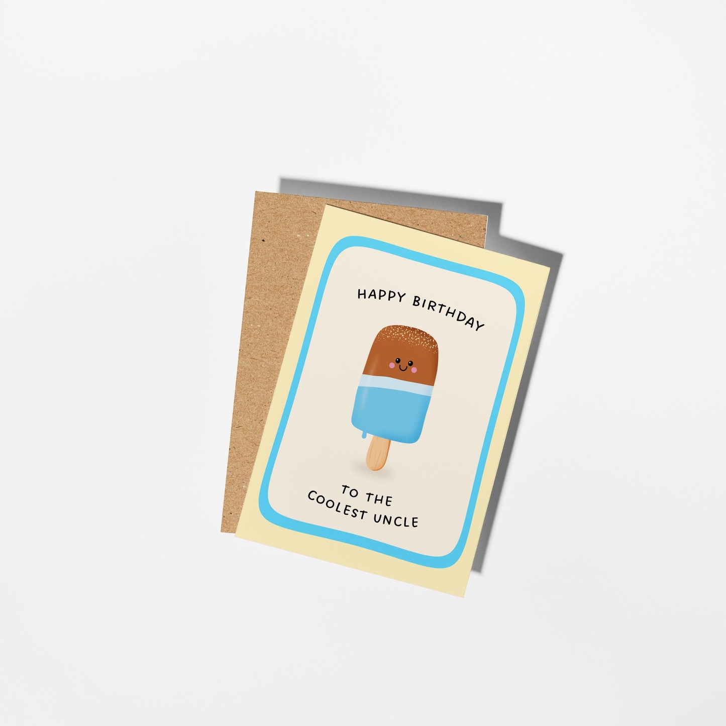 Happy Birthday To The Coolest Uncle Ice Pop Card, Cute Card for Uncle - PulpKo