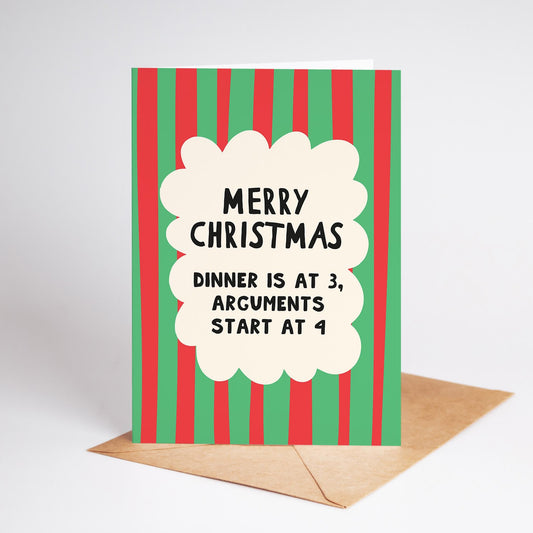 Funny Christmas Card, Family Christmas Dinner Joke, Xmas Card for Mum Dad or Siblings - PulpKo