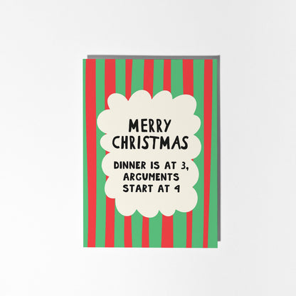 Funny Christmas Card, Family Christmas Dinner Joke, Xmas Card for Mum Dad or Siblings - PulpKo