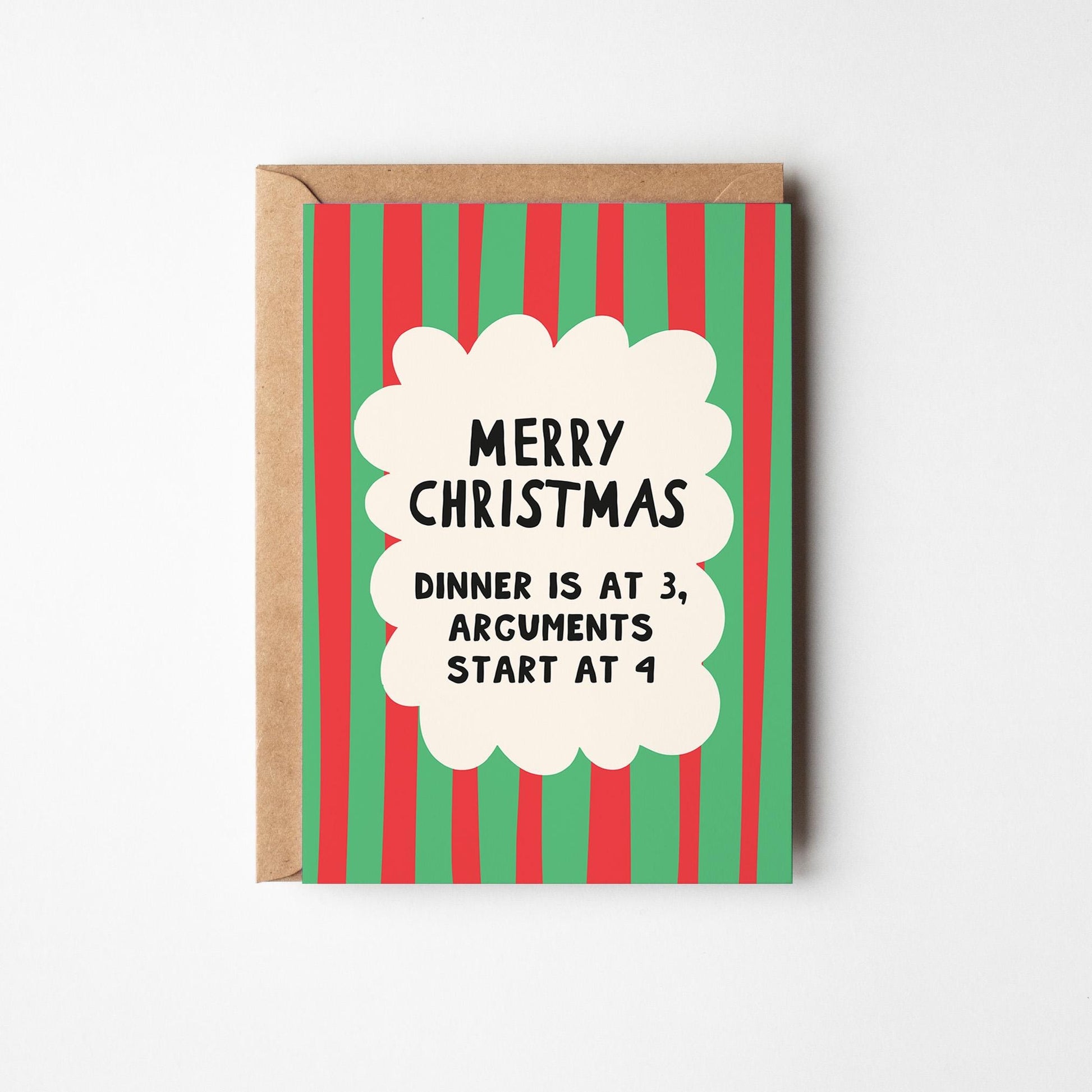 Funny Christmas Card, Family Christmas Dinner Joke, Xmas Card for Mum Dad or Siblings - PulpKo