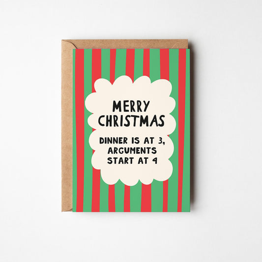 Funny Christmas Card, Family Christmas Dinner Joke, Xmas Card for Mum Dad or Siblings - PulpKo