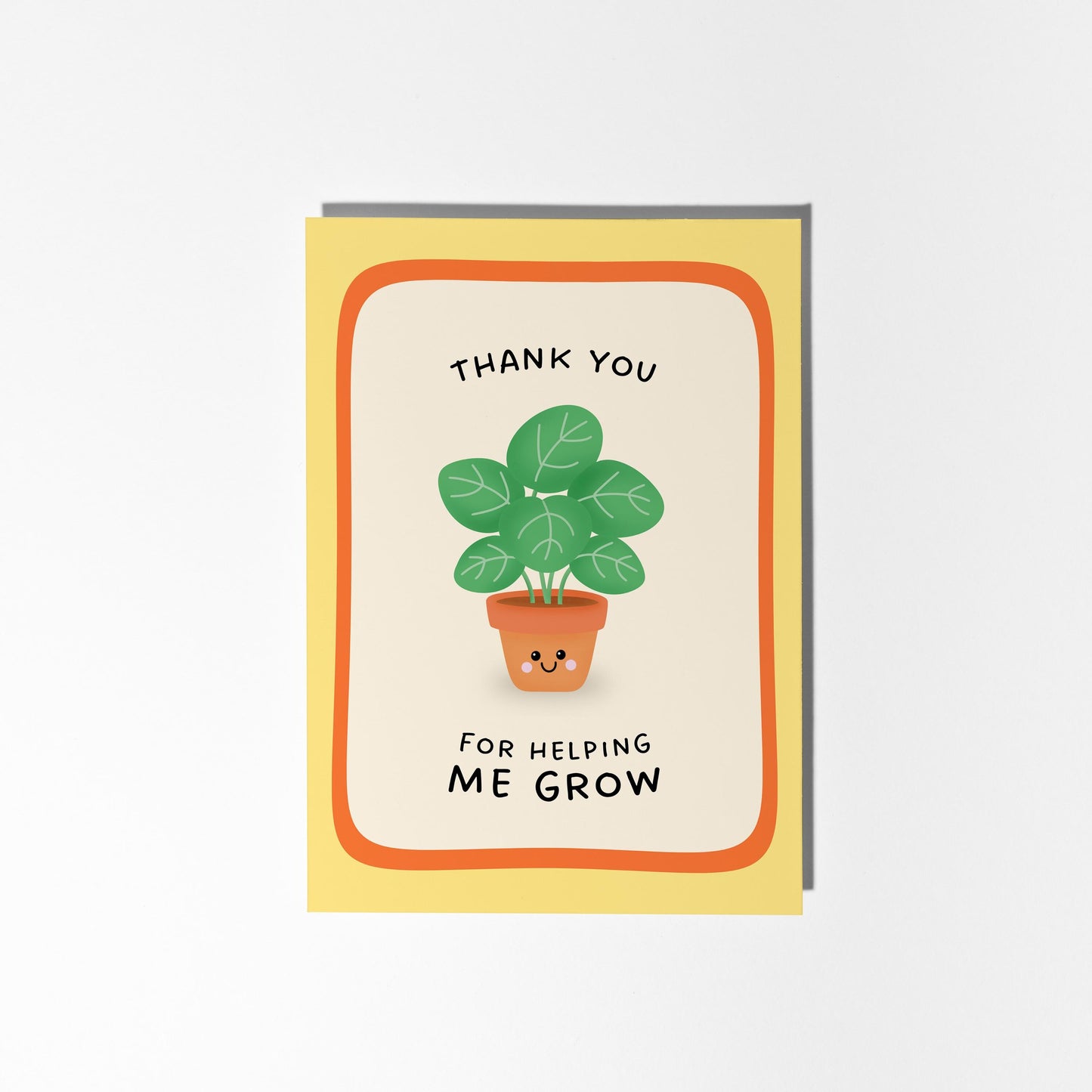 Thank You For Helping Me Grow Card, Thank You Card for Teacher, Mentor or Anyone Special - PulpKo