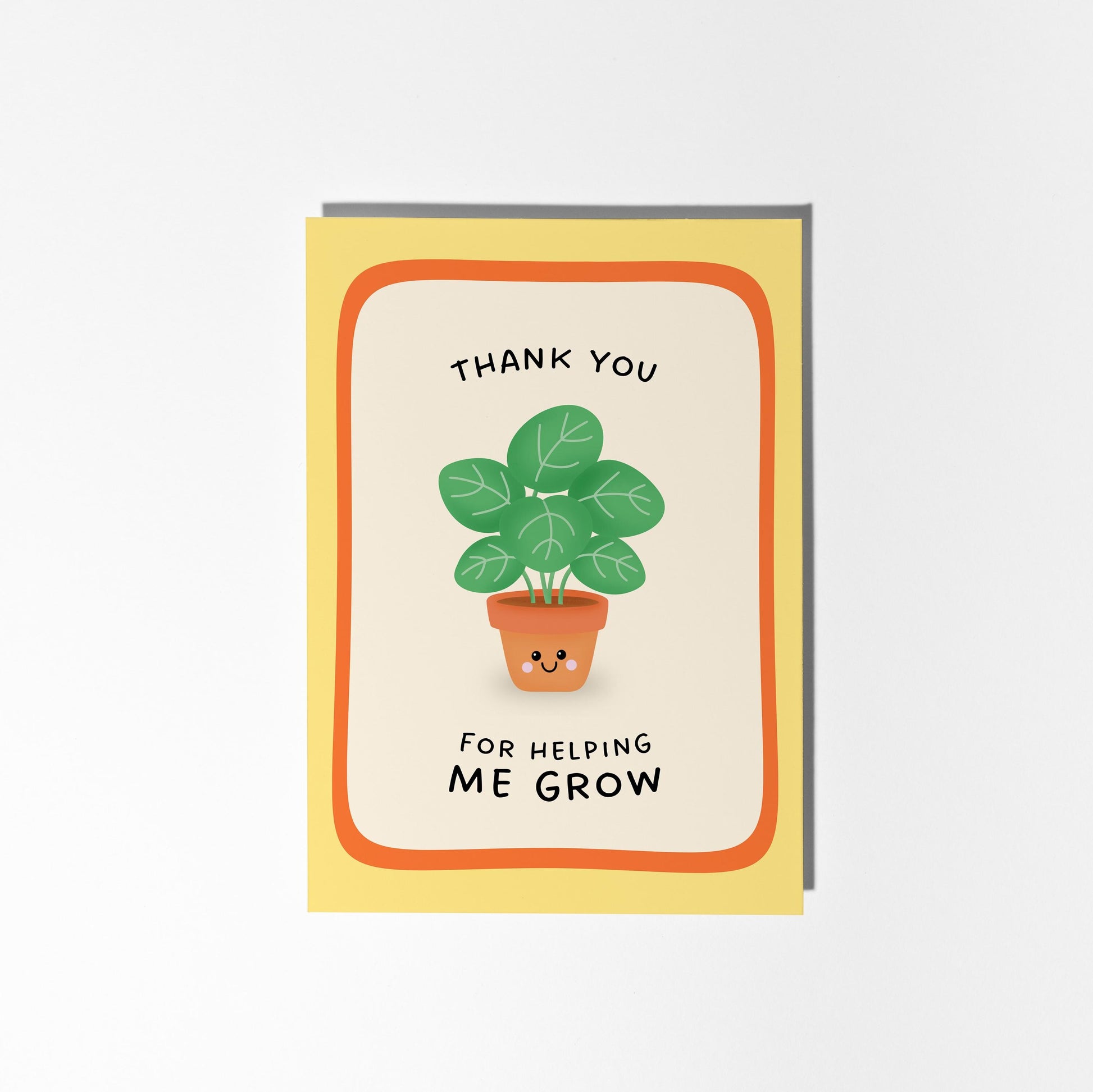 Thank You For Helping Me Grow Card, Thank You Card for Teacher, Mentor or Anyone Special - PulpKo